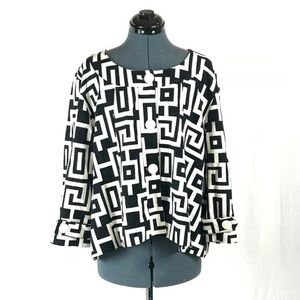 Lane Bryant Black and White Geometric Blouse Size 26